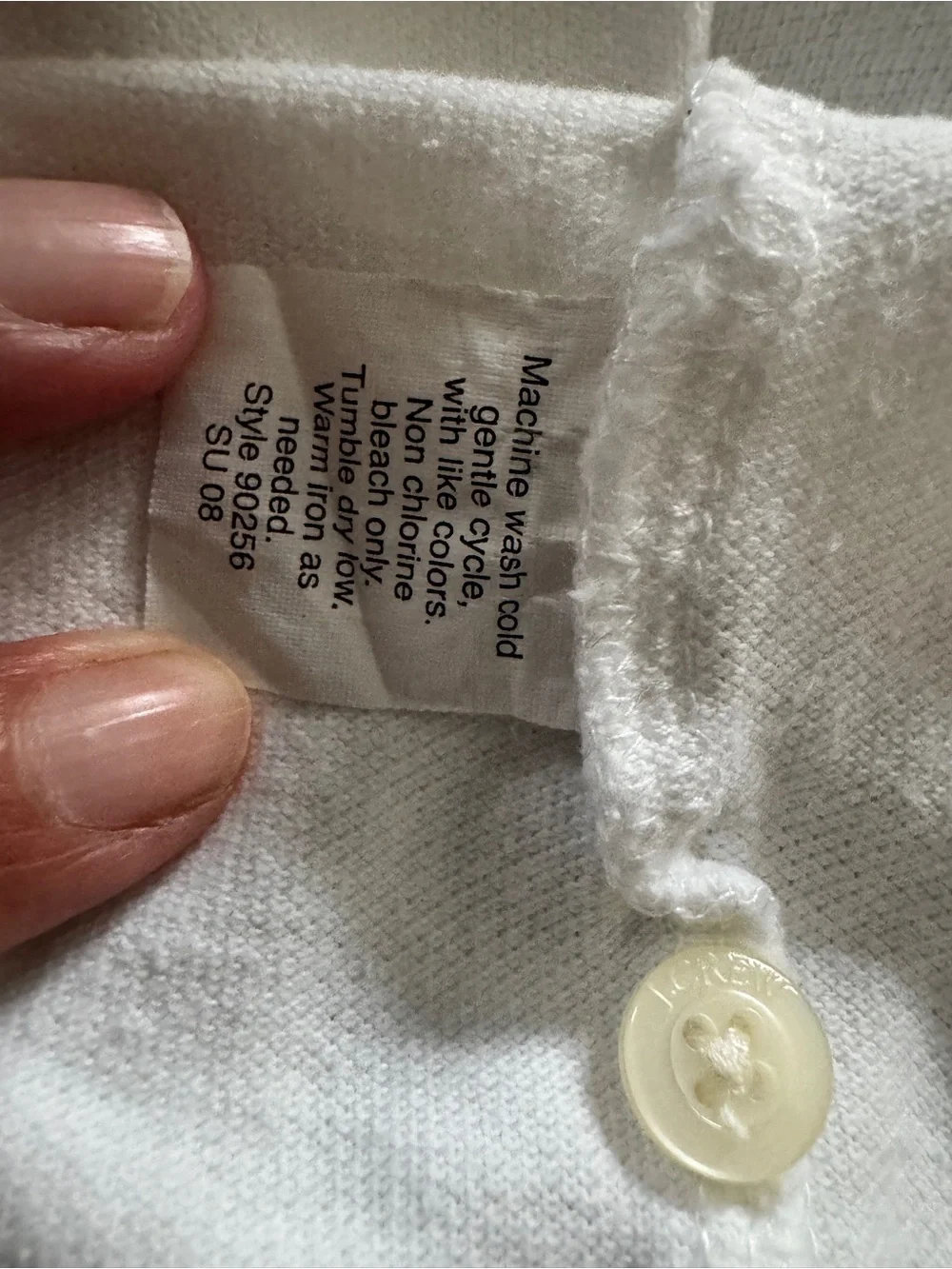 J.Crew Polo Shirt Men’s Large White Pique Cotton Embroidered Logo Y2K